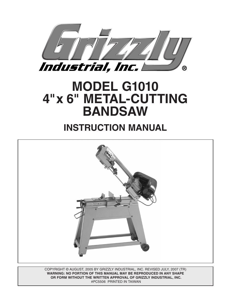 Grizzly G1010 User Manual | 48 pages