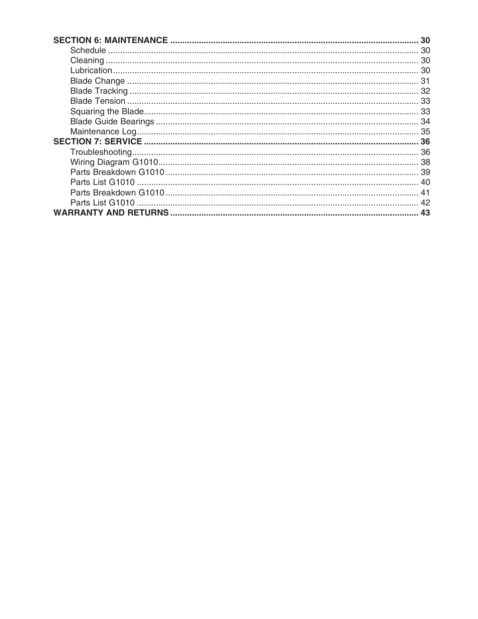 Grizzly G1010 User Manual | Page 4 / 48