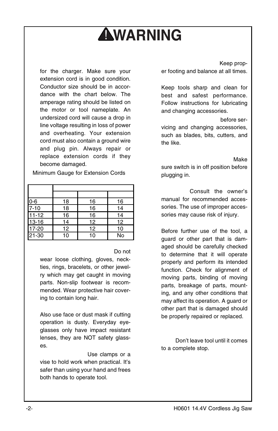 Safety instructions for power tools | Grizzly H0601 User Manual | Page 4 / 14