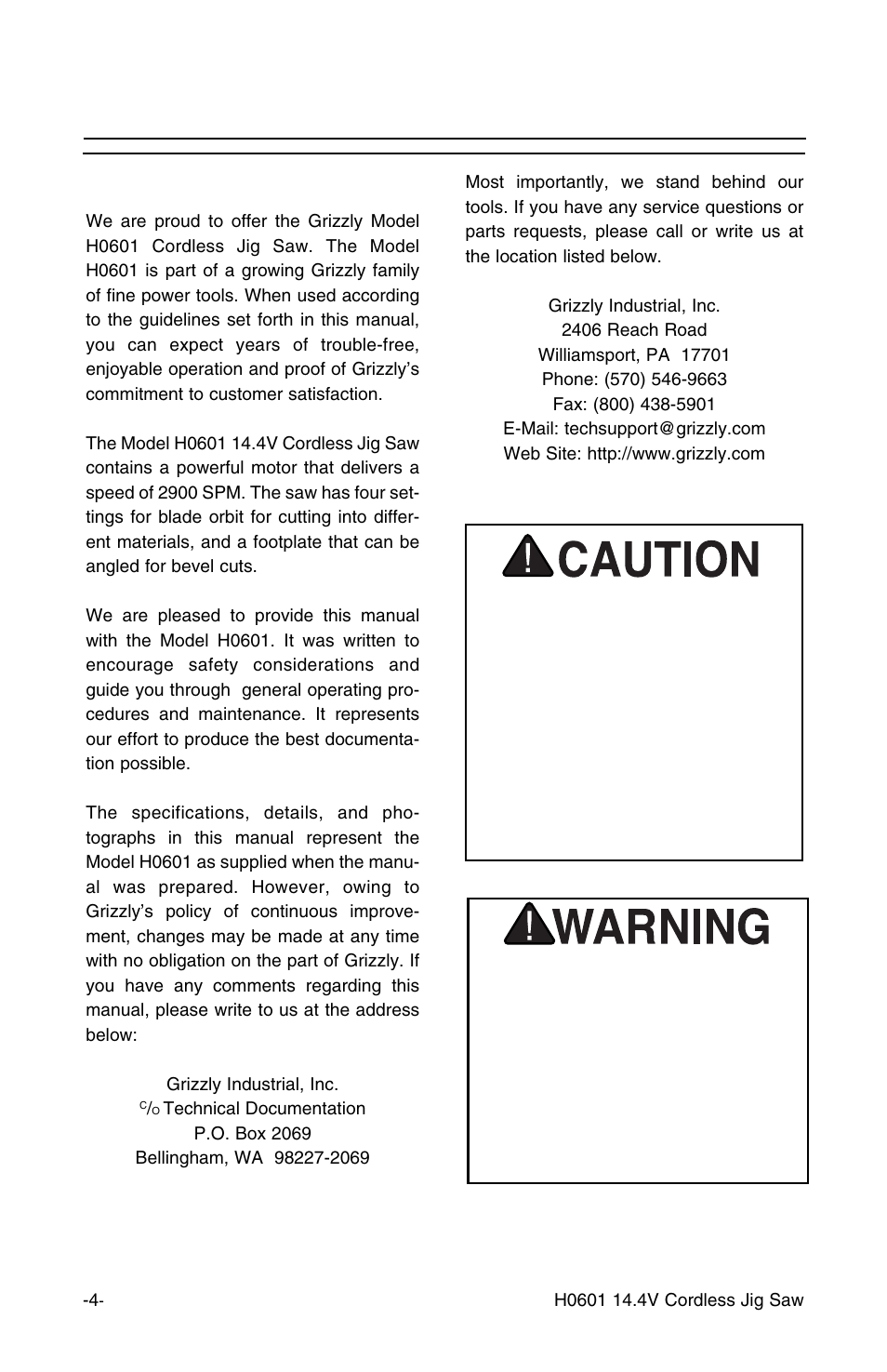 Introduction, Commentary | Grizzly H0601 User Manual | Page 6 / 14