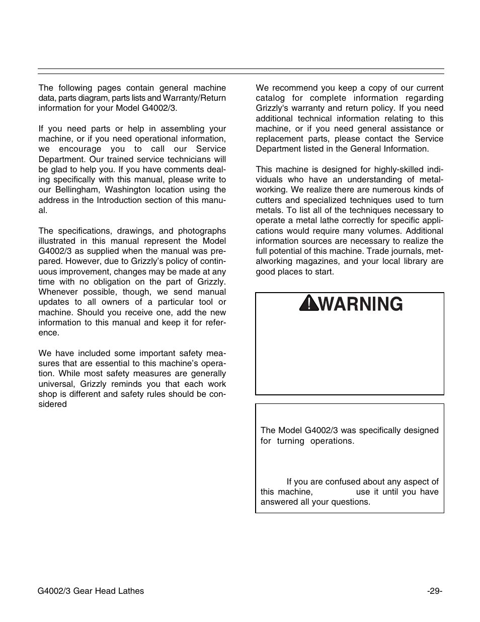 Notice | Grizzly G4002 User Manual | Page 31 / 54
