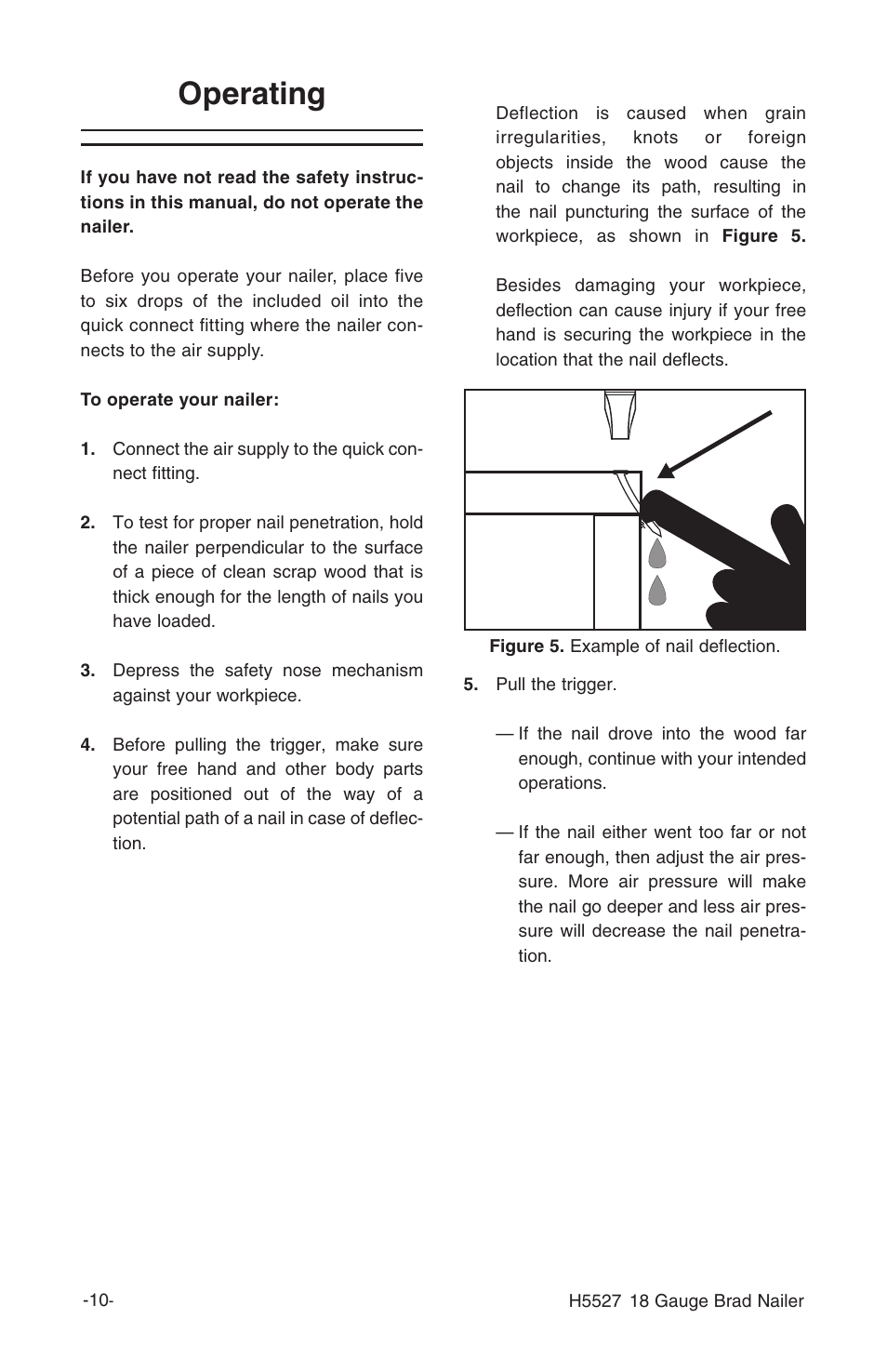 Operating | Grizzly H5527 User Manual | Page 12 / 20