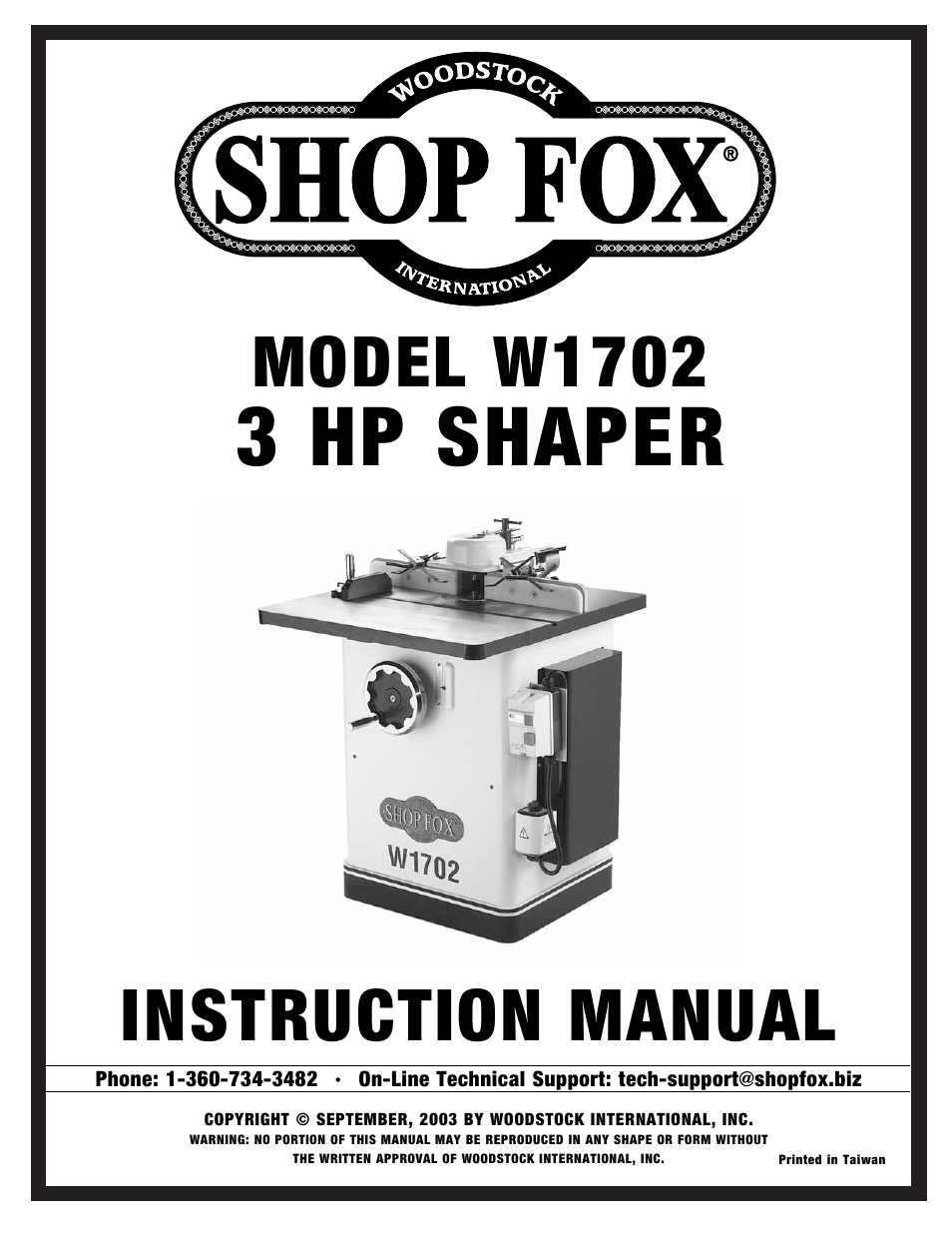 Grizzly w1702 User Manual | 56 pages