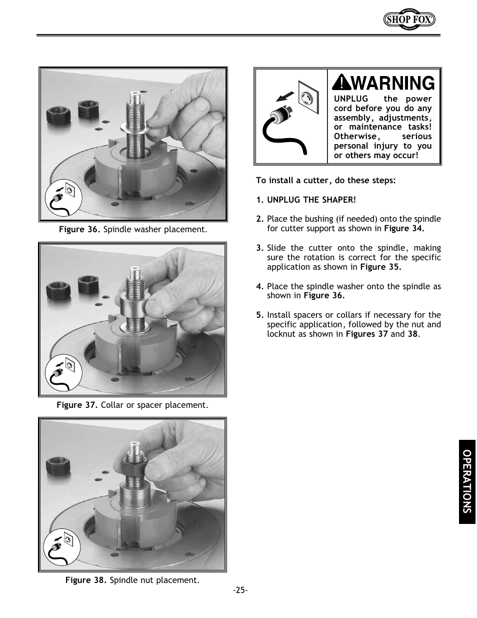 Operations | Grizzly w1702 User Manual | Page 27 / 56
