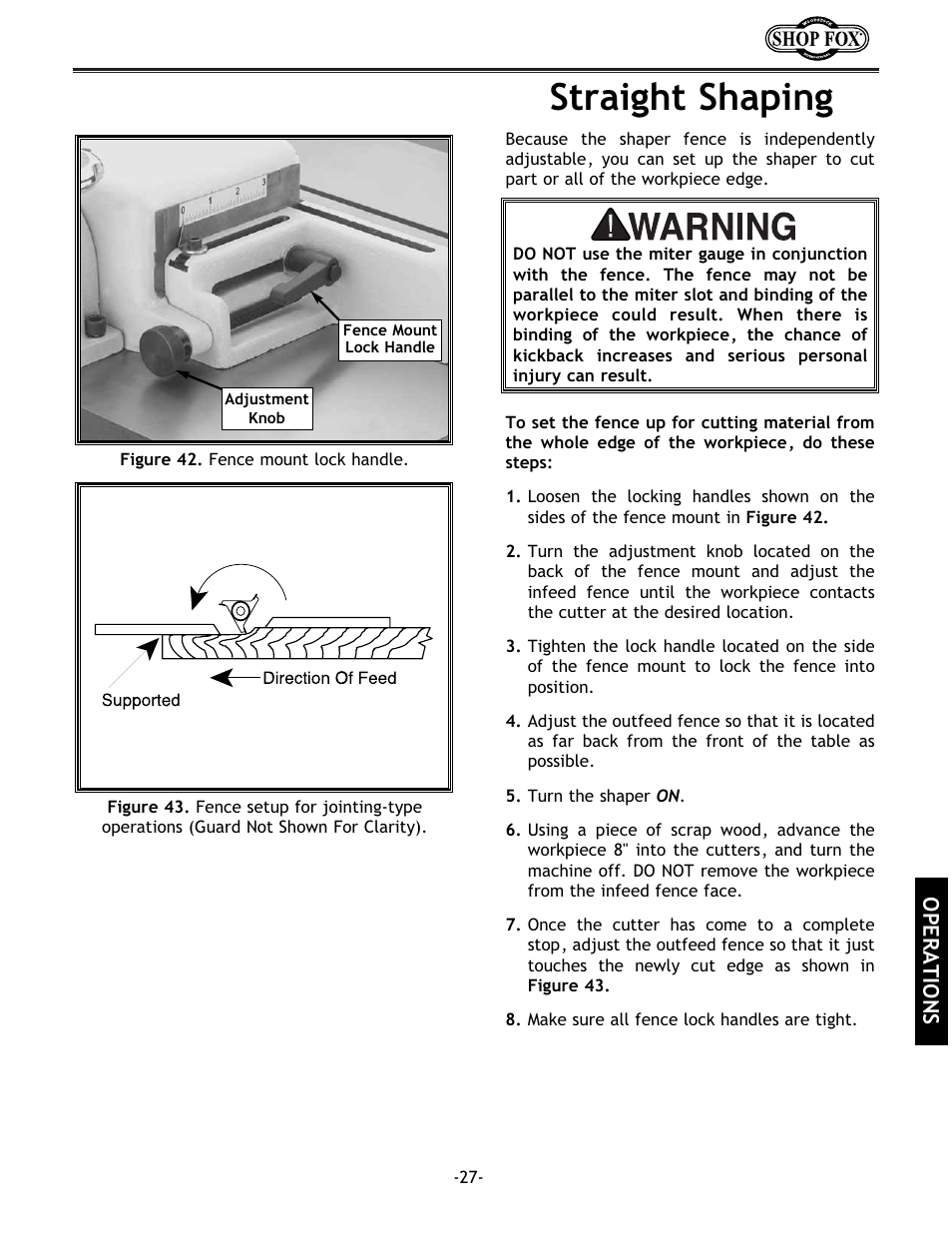 Straight shaping | Grizzly w1702 User Manual | Page 29 / 56