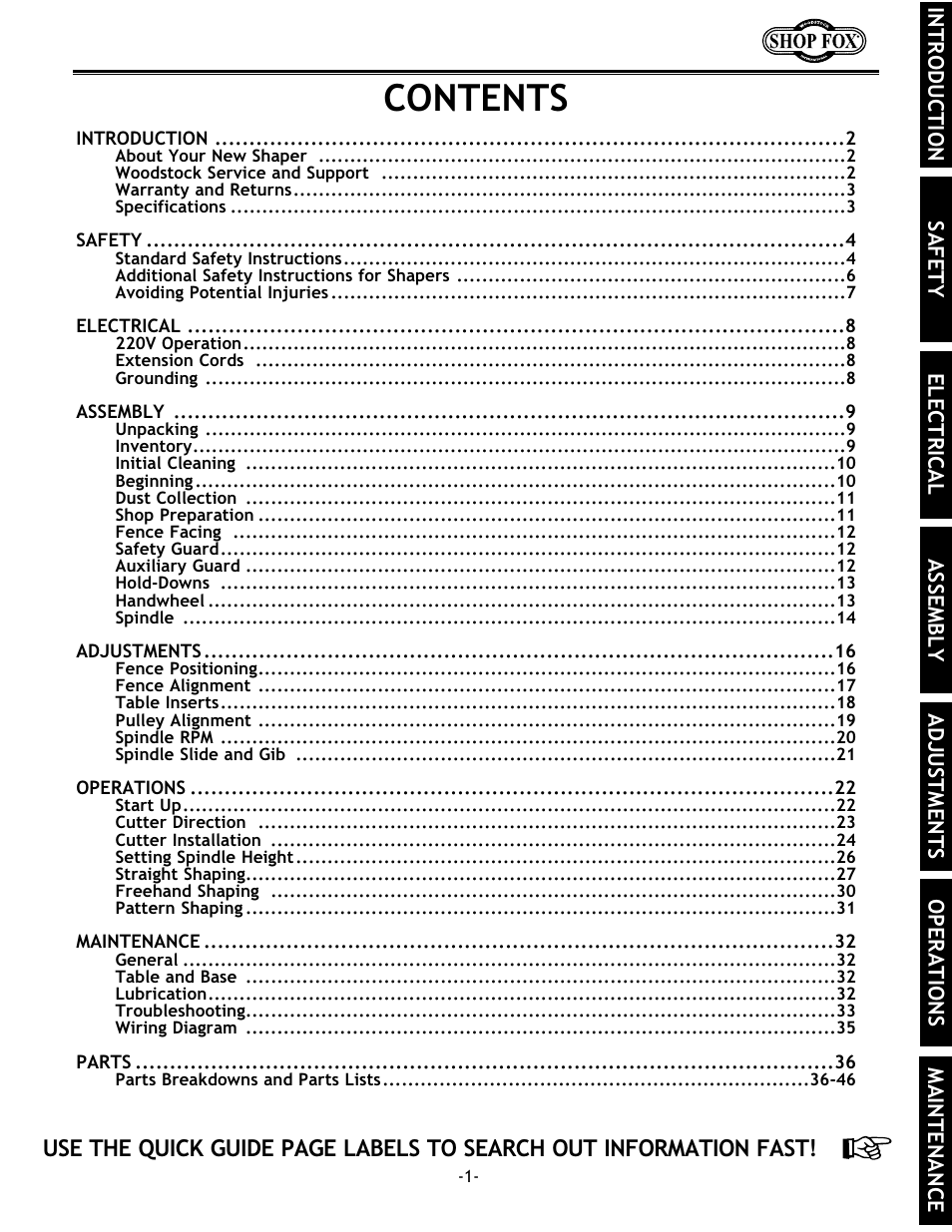Grizzly w1702 User Manual | Page 3 / 56