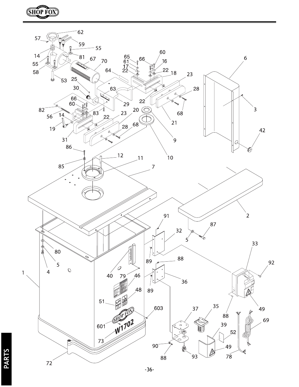 Grizzly w1702 User Manual | Page 38 / 56