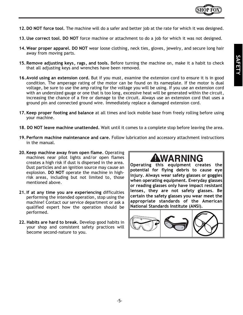 Safety | Grizzly w1702 User Manual | Page 7 / 56