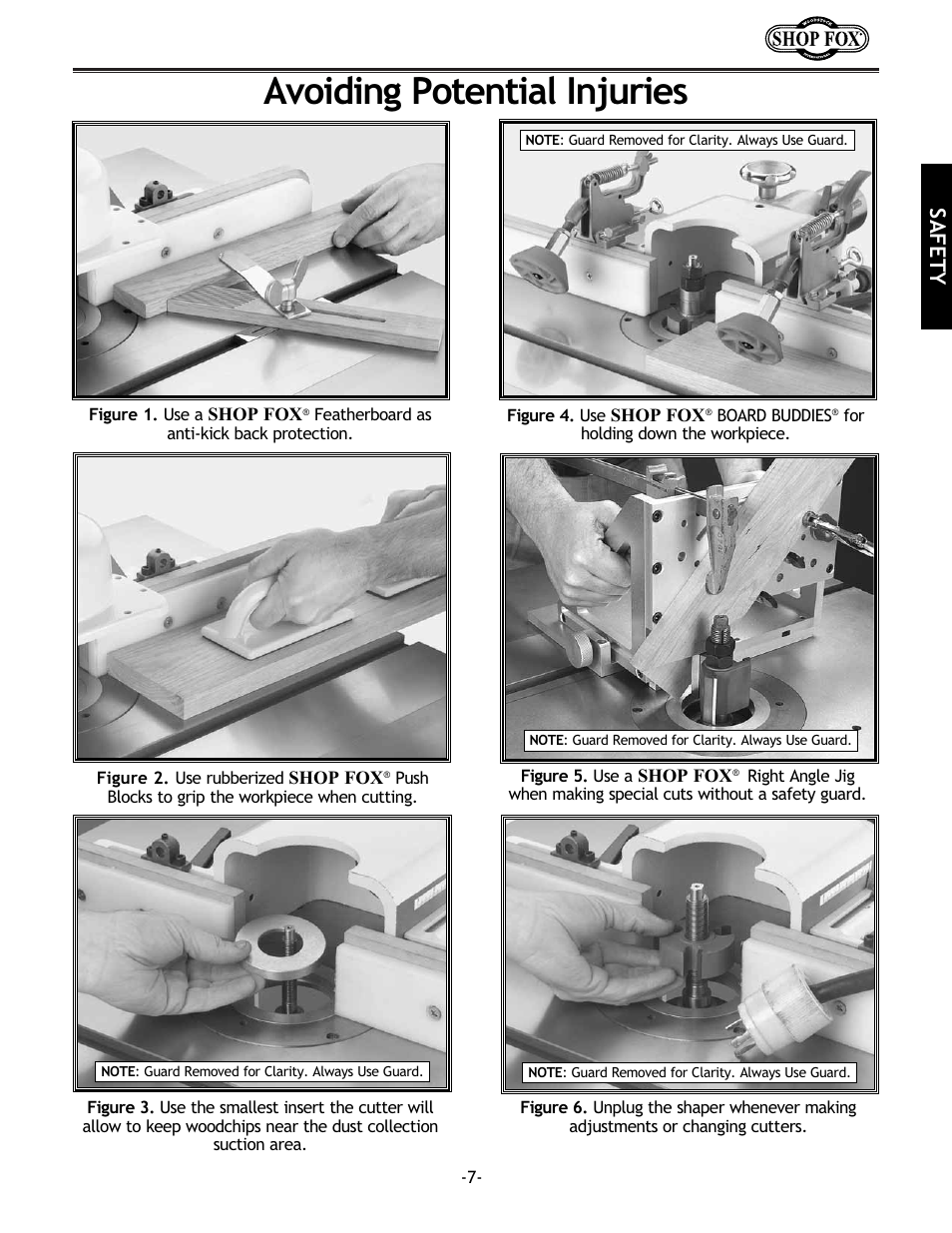 Avoiding potential injuries, Safety | Grizzly w1702 User Manual | Page 9 / 56