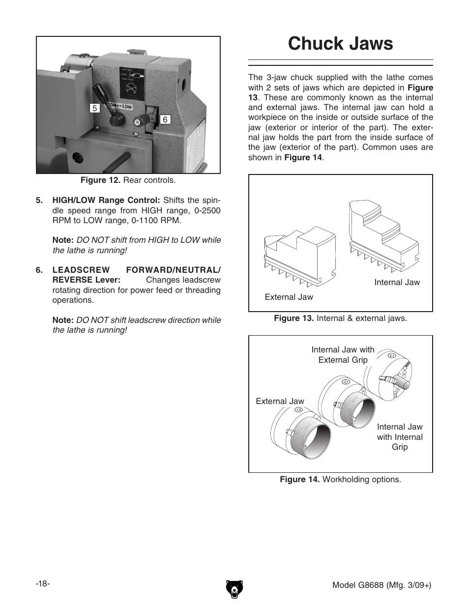 Chuck jaws | Grizzly G8688 User Manual | Page 20 / 48