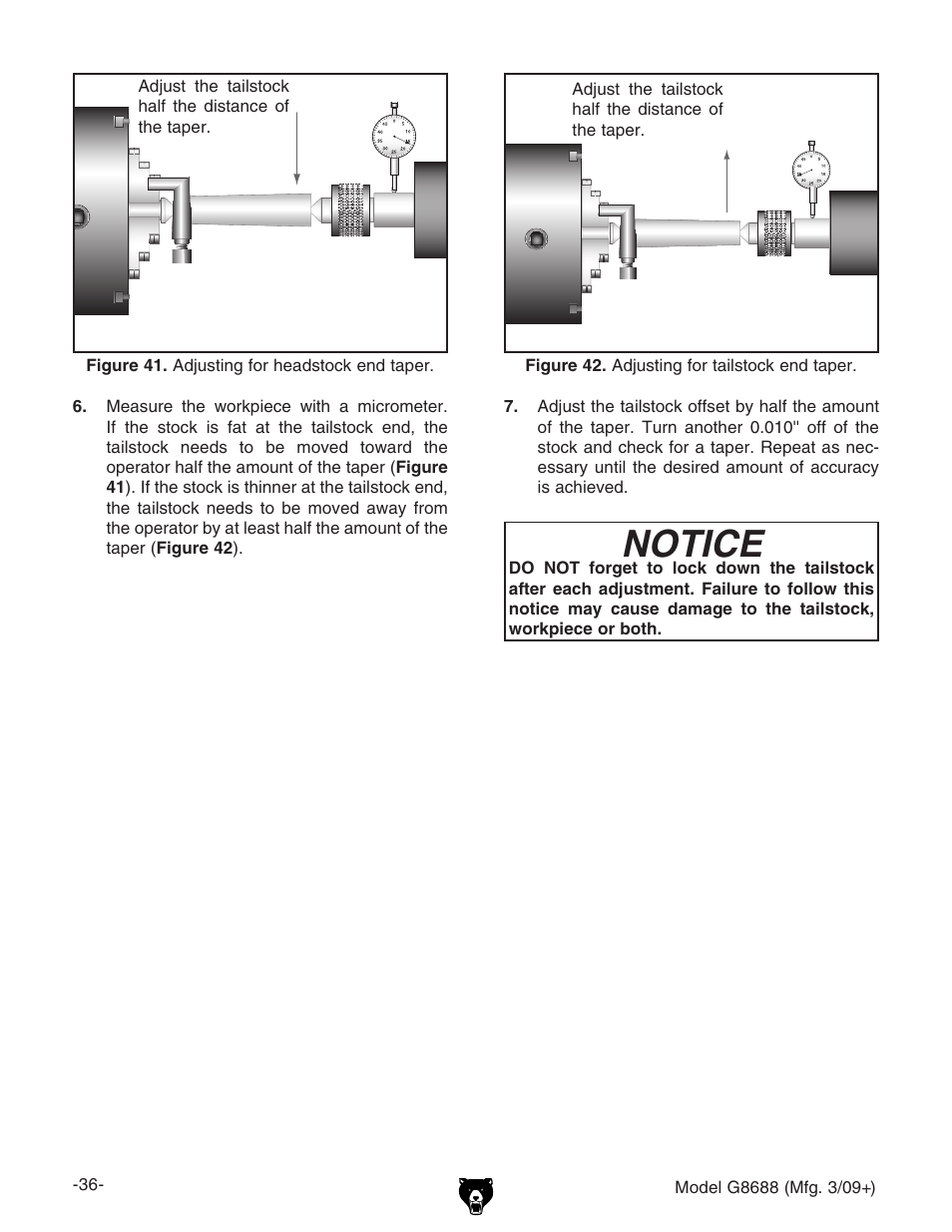 Notice | Grizzly G8688 User Manual | Page 38 / 48