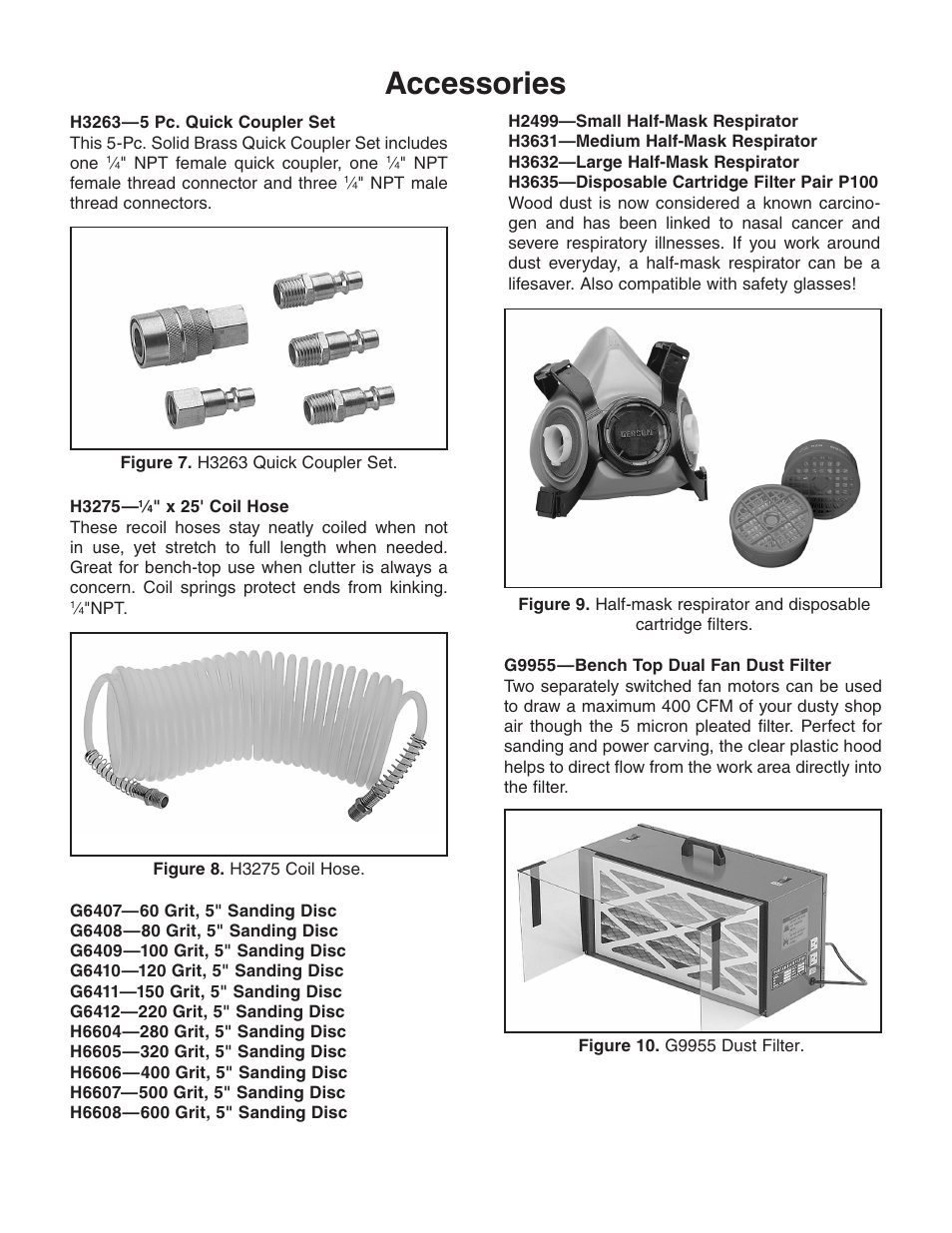 Accessories | Grizzly Random Orbital H6192 User Manual | Page 3 / 4
