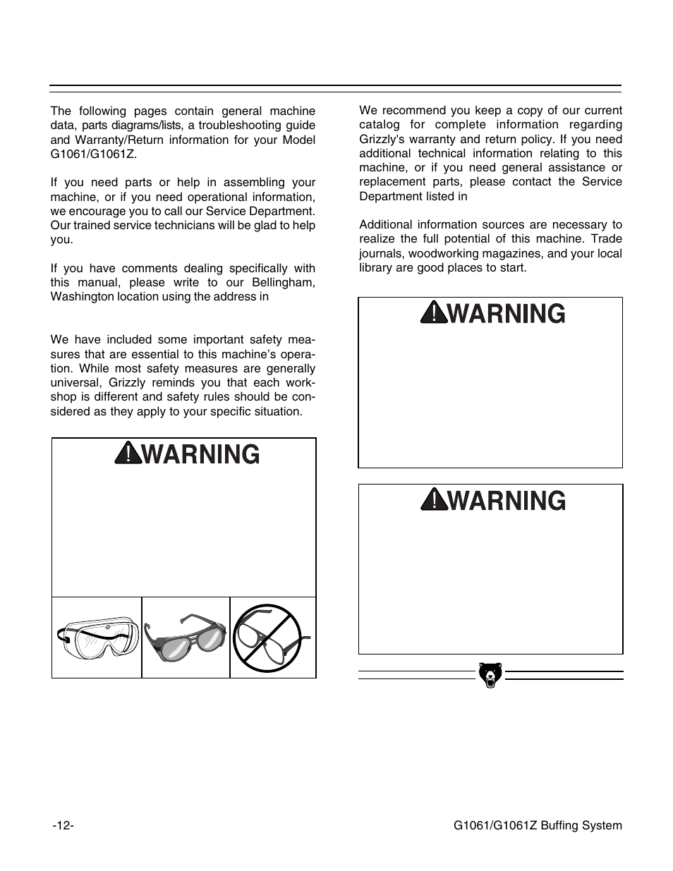 Grizzly Buffing System G1061 User Manual | Page 14 / 20