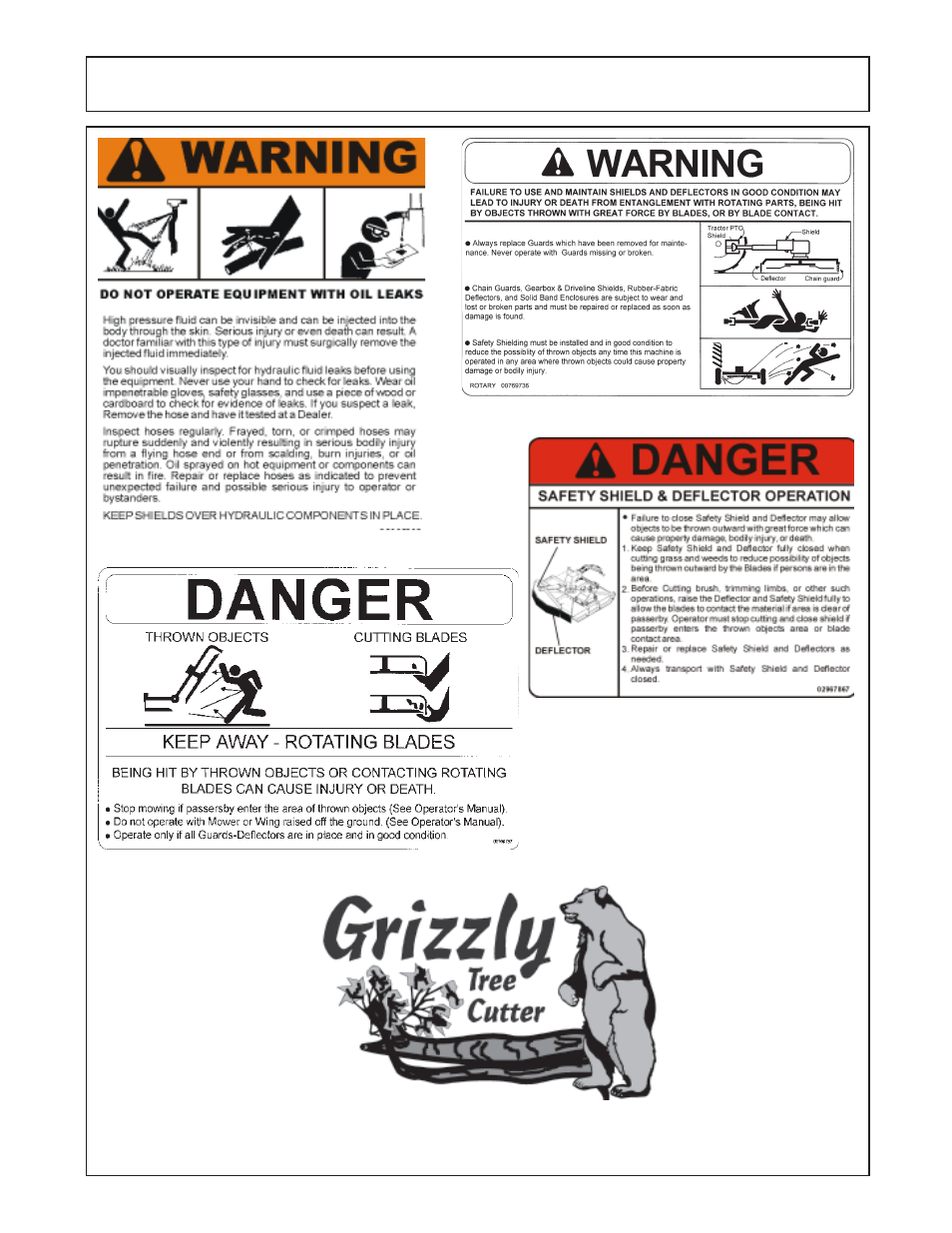 Safety decals -15, Safety | Grizzly 52 User Manual | Page 21 / 50