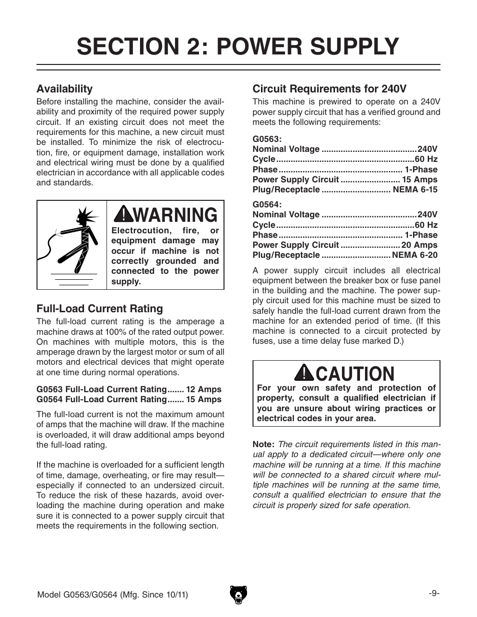 Grizzly Oscillating Edge s G0563 User Manual | Page 11 / 52