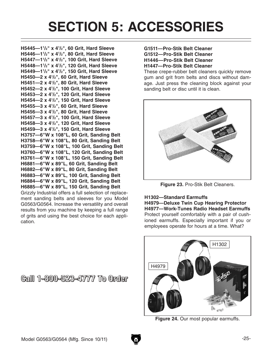 Grizzly Oscillating Edge s G0563 User Manual | Page 27 / 52
