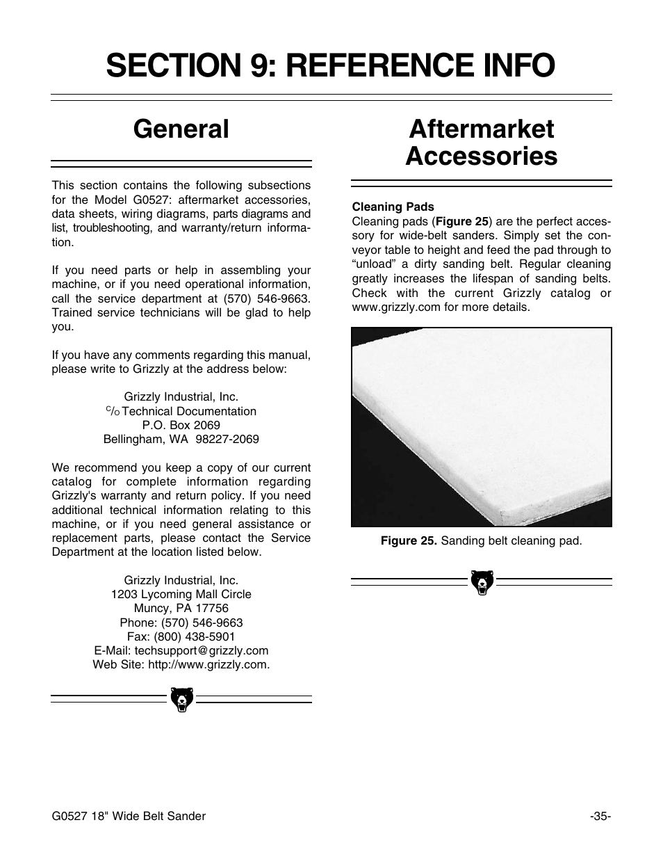 Aftermarket accessories, General | Grizzly G0527 User Manual | Page 37 / 64