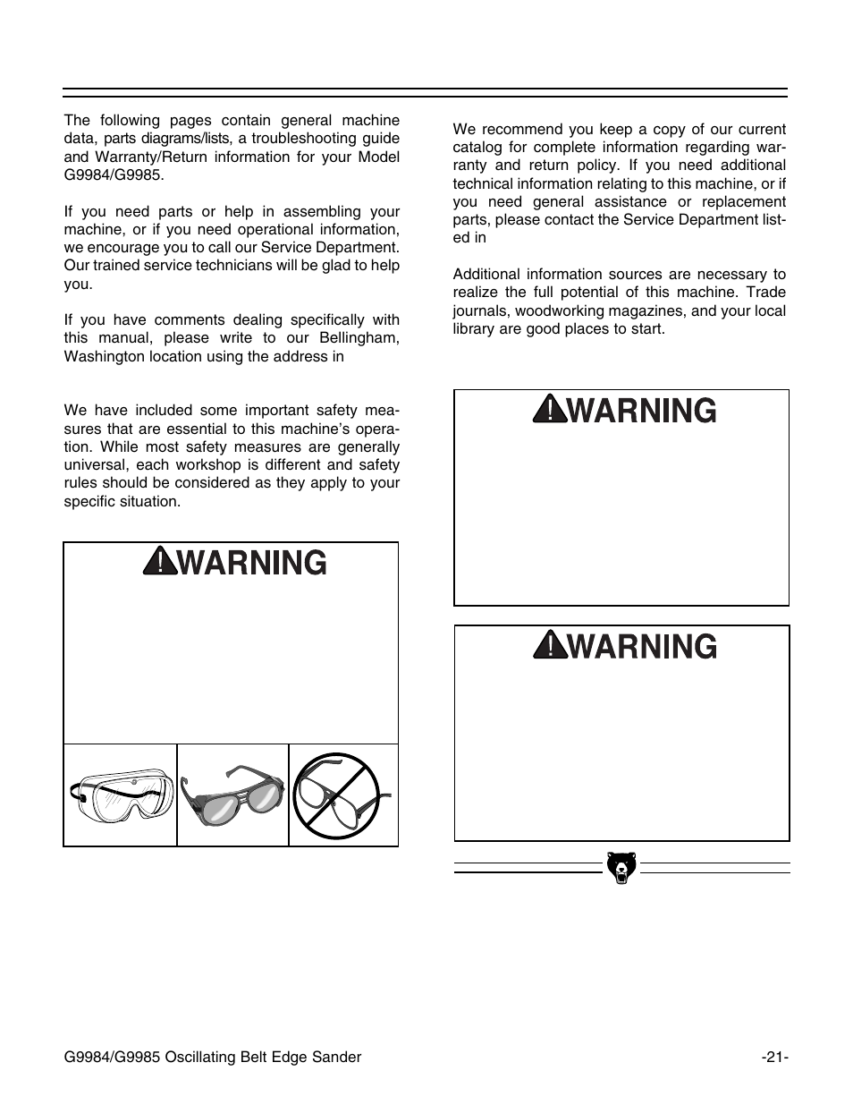 Grizzly G9984/G9985 User Manual | Page 23 / 44