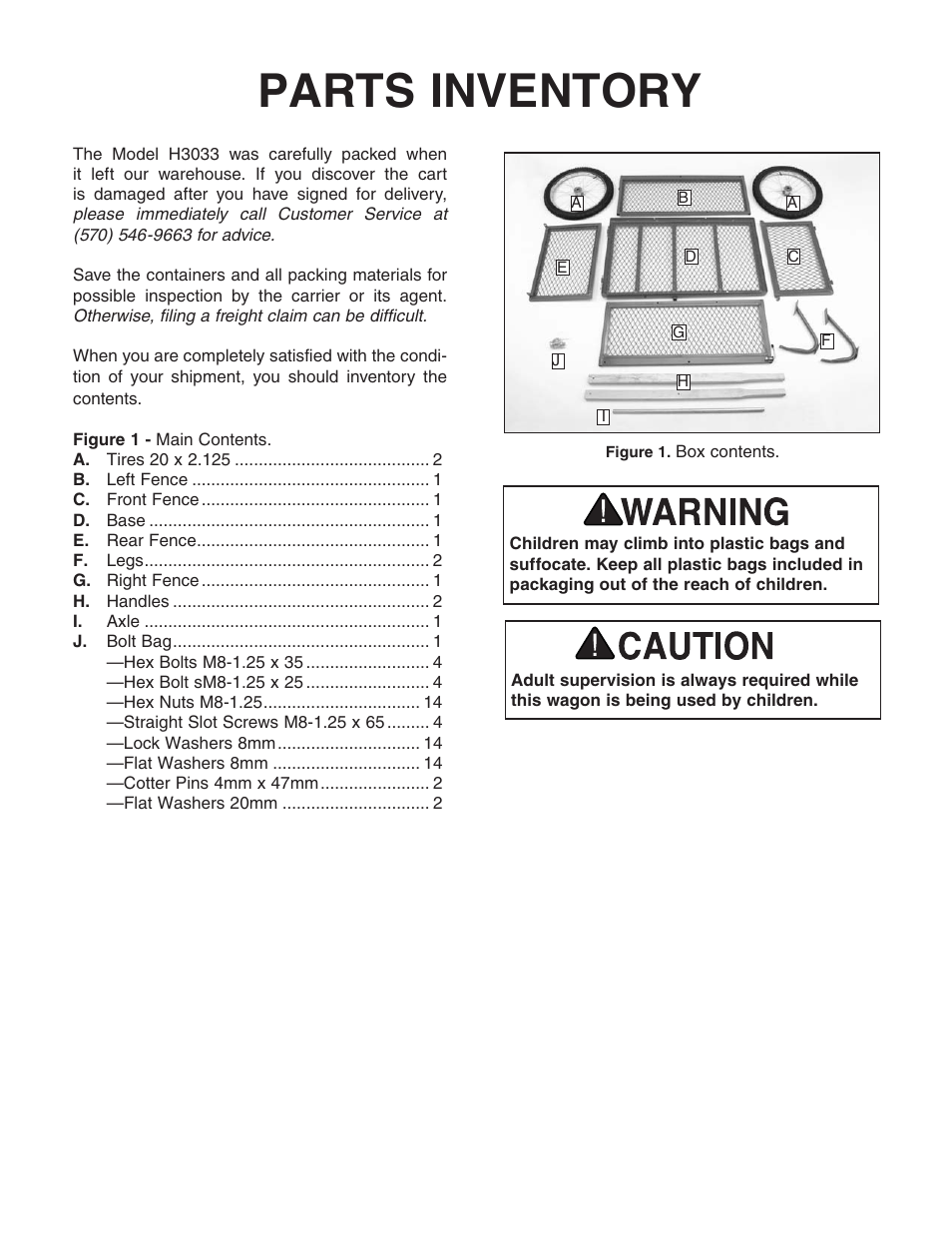 Parts inventory | Grizzly H3033 User Manual | Page 2 / 4