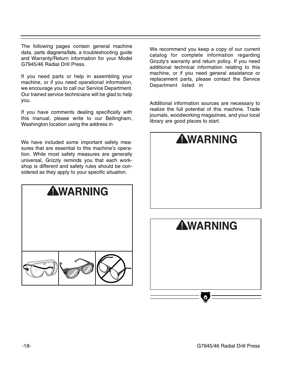 Grizzly G7946 User Manual | Page 20 / 28