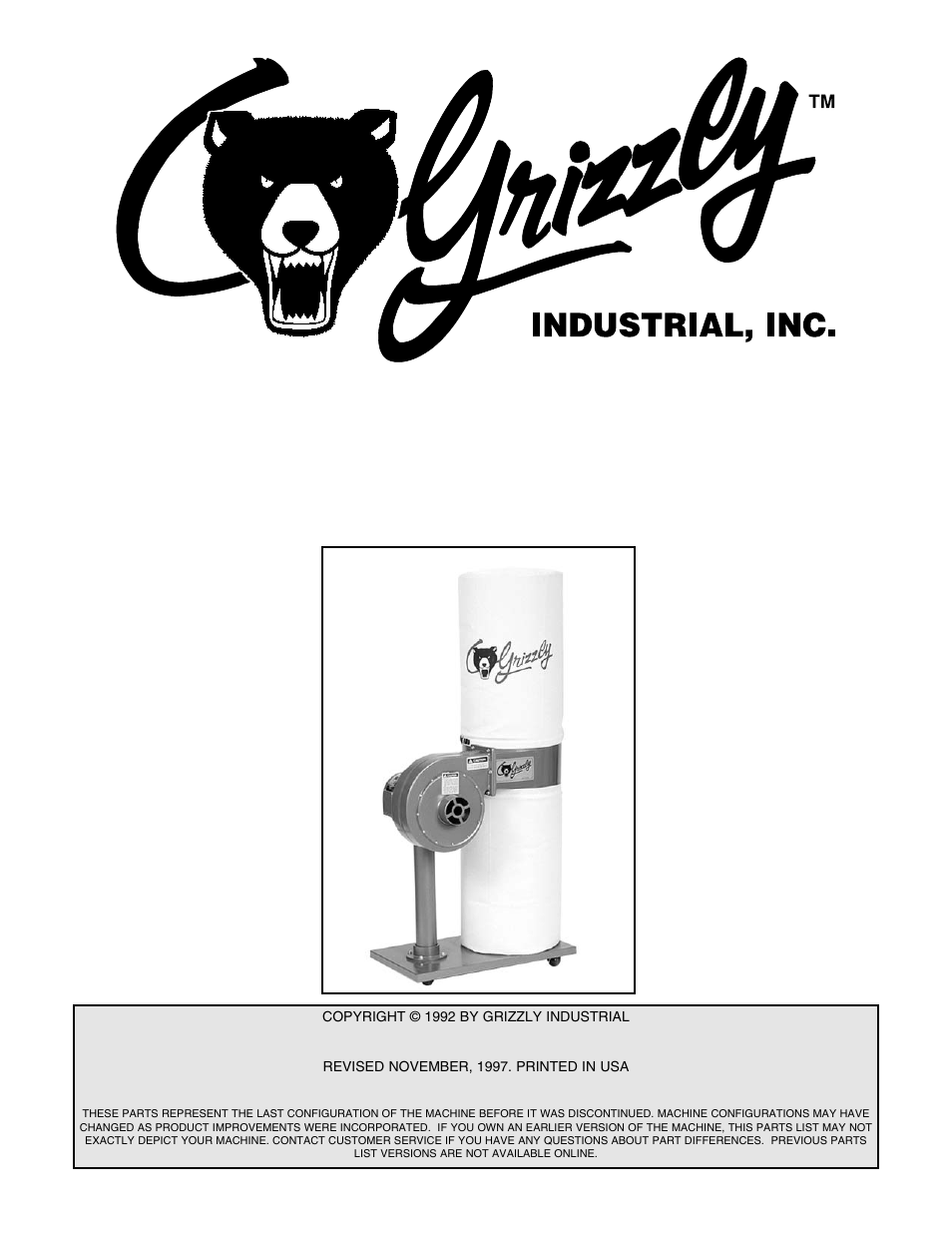 Grizzly G1032 User Manual | 2 pages