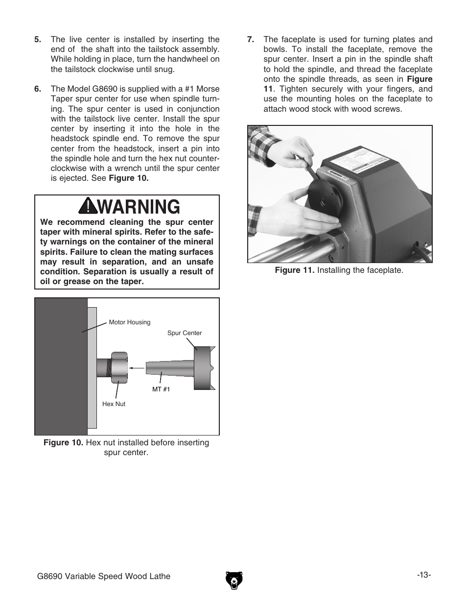 Grizzly Variable Speed Wood G8690 User Manual | Page 15 / 28