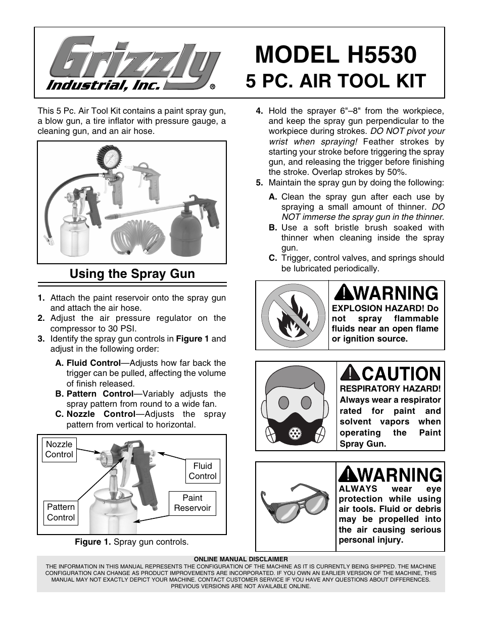 Grizzly H5530 User Manual | 2 pages