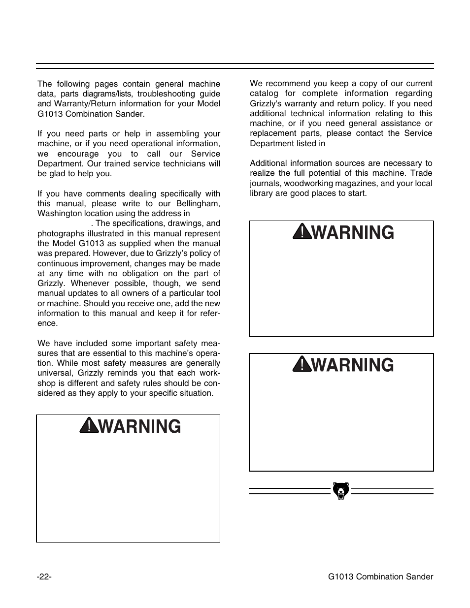 Grizzly G1013 User Manual | Page 24 / 32