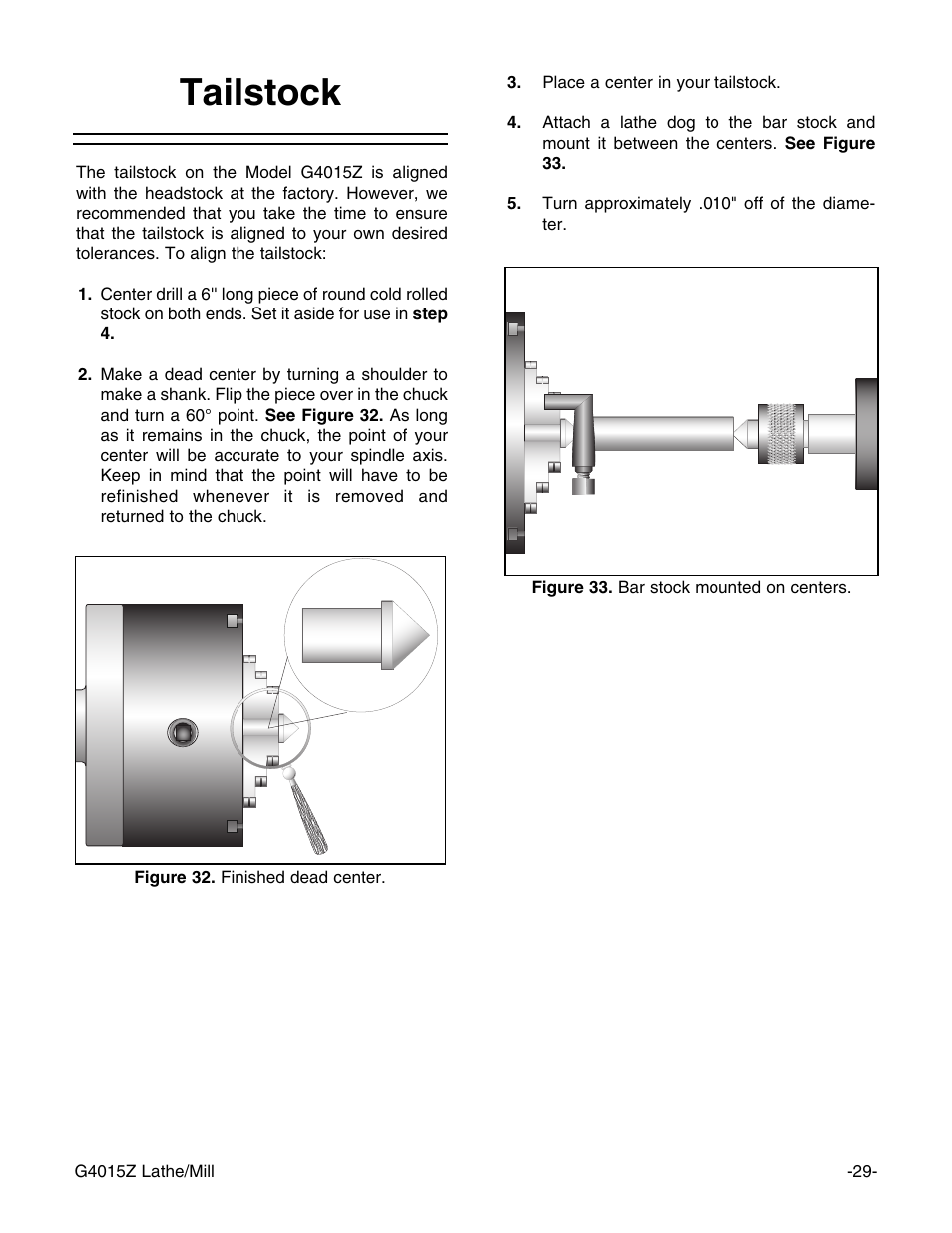 Tailstock | Grizzly G4015Z User Manual | Page 31 / 62