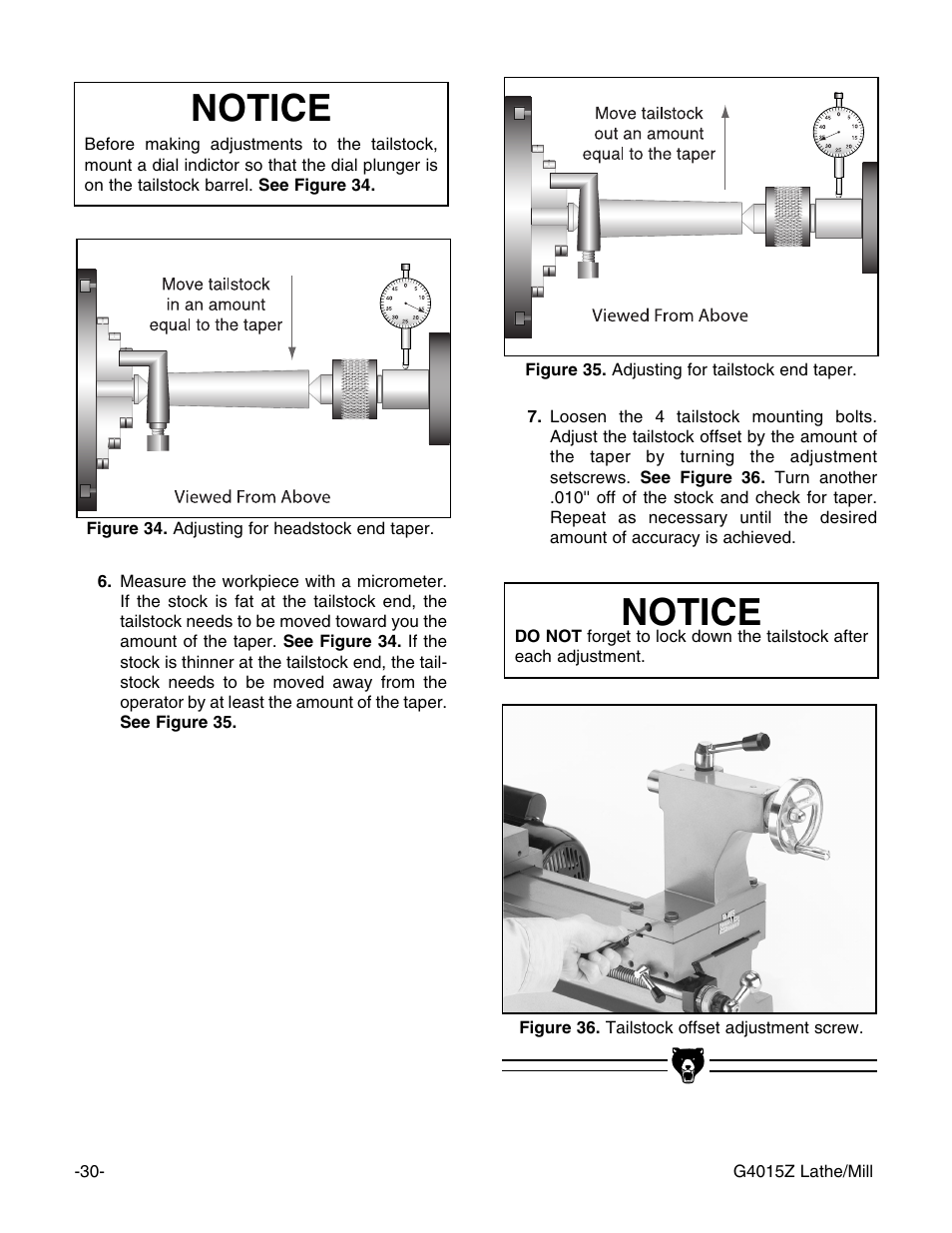 Notice | Grizzly G4015Z User Manual | Page 32 / 62