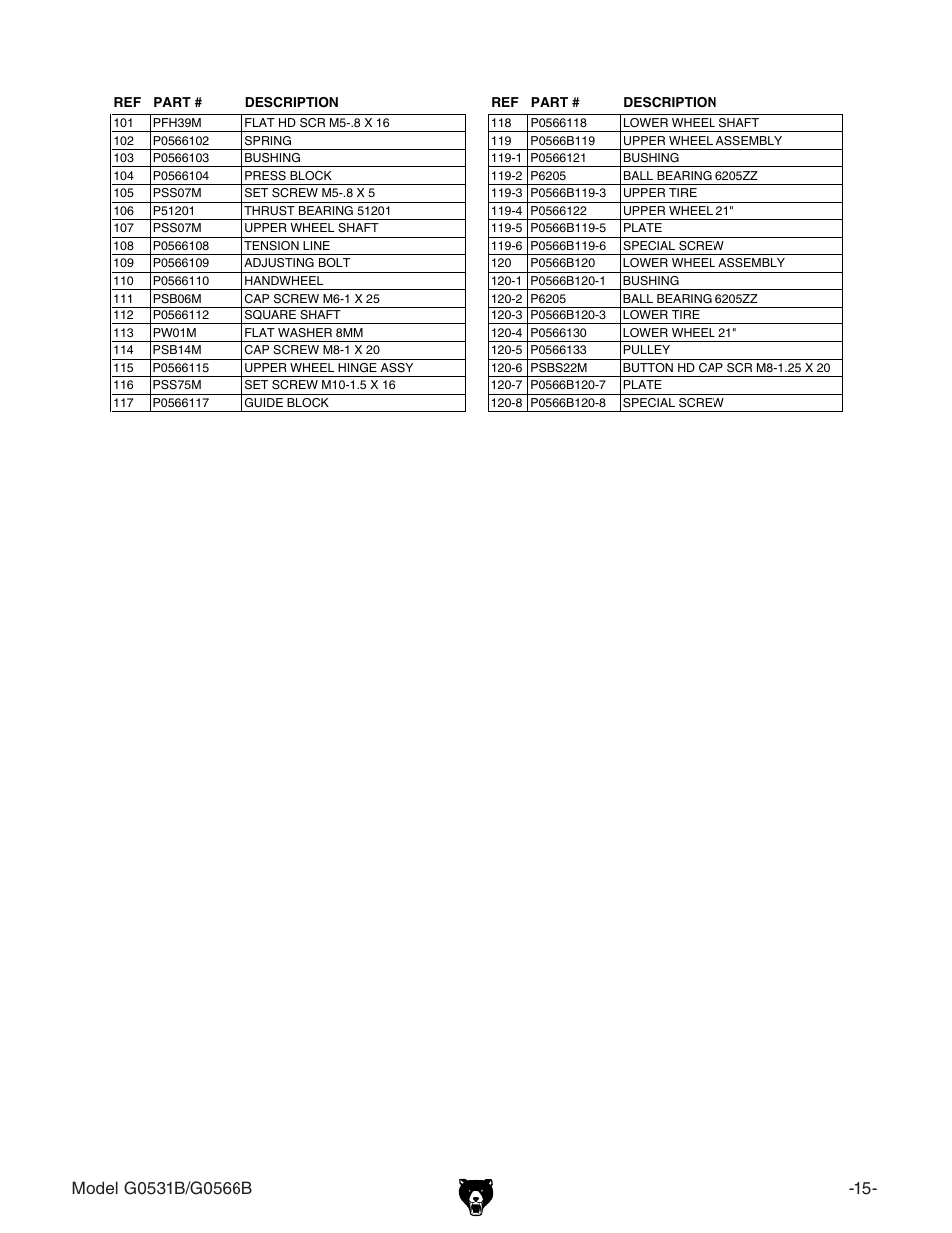 Grizzly G0566B User Manual | Page 15 / 20