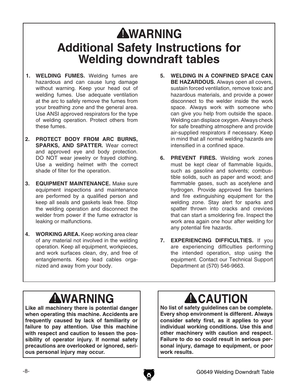 Grizzly G0649 User Manual | Page 10 / 36
