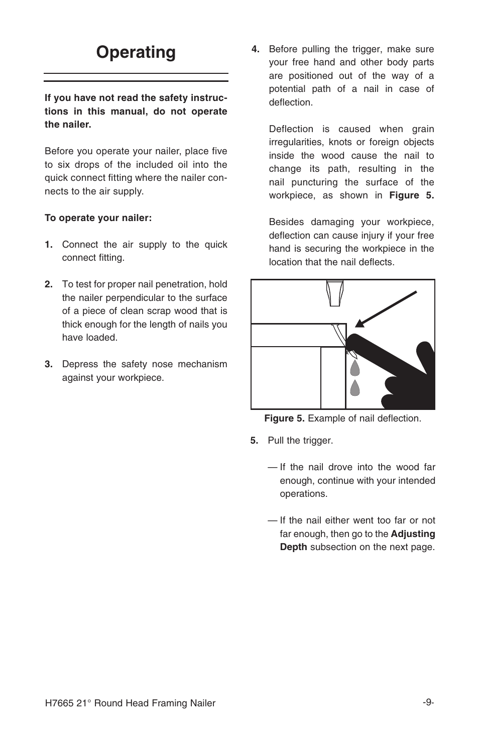 Operating | Grizzly H7665 User Manual | Page 11 / 20
