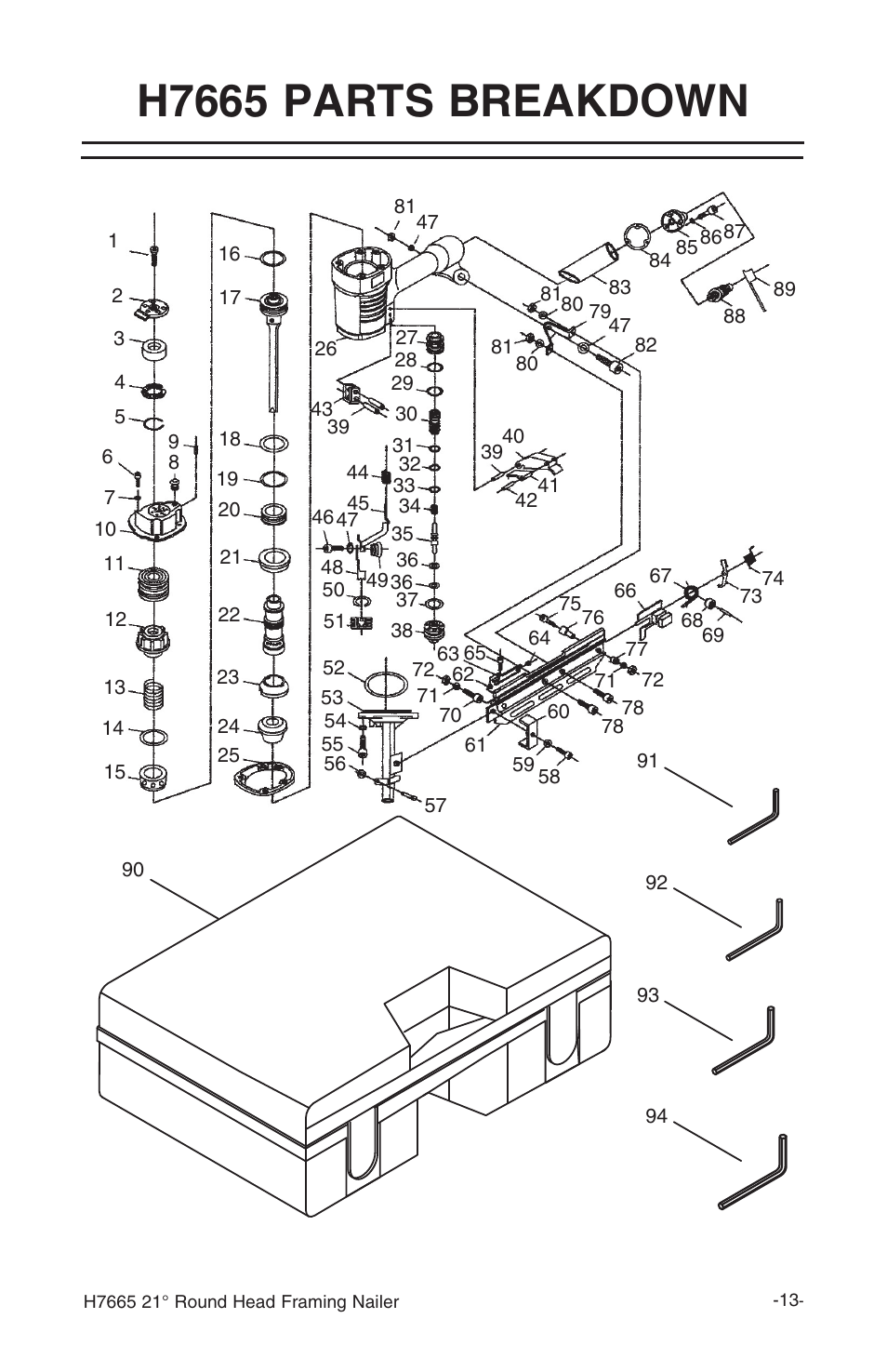 H7665 parts breakdown | Grizzly H7665 User Manual | Page 15 / 20