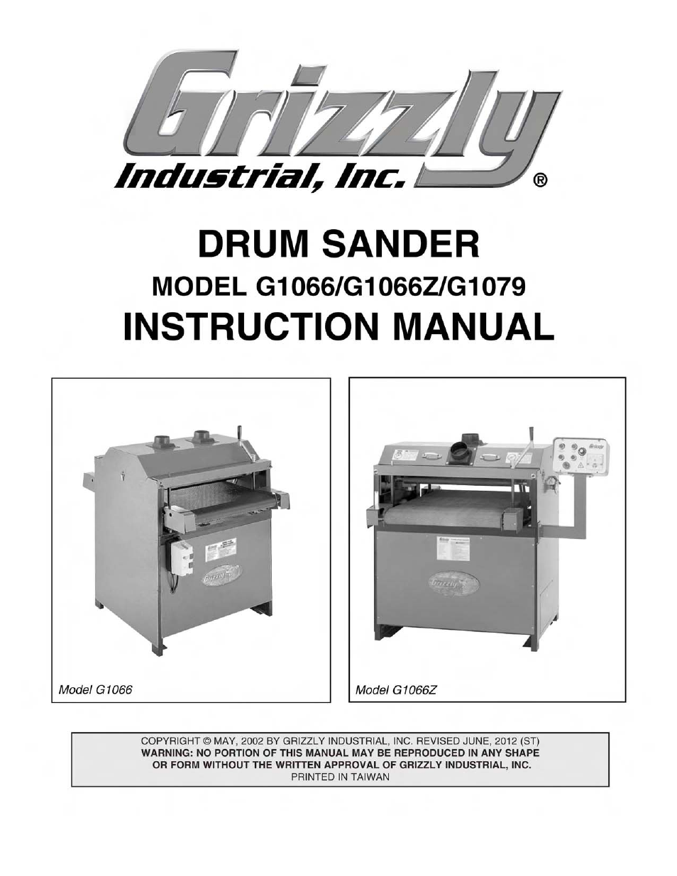 Grizzly G1066 User Manual | 54 pages