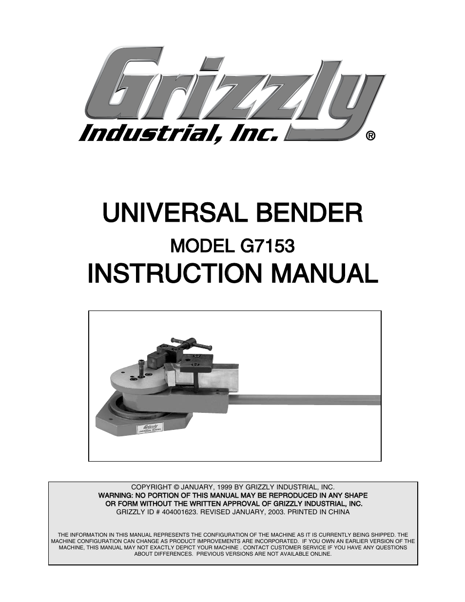 Grizzly G7153 User Manual | 11 pages