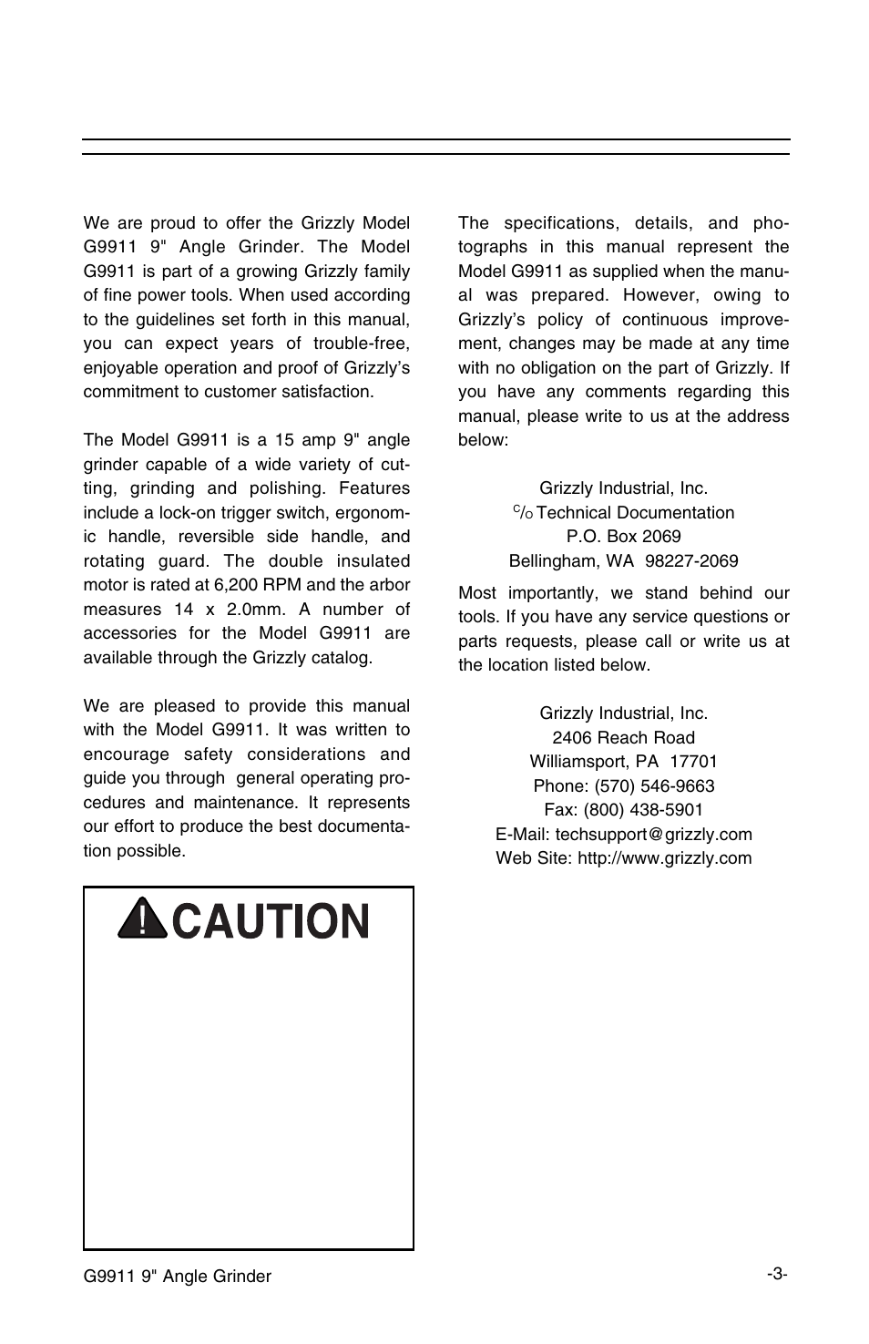 Introduction, Commentary | Grizzly Model G9911 User Manual | Page 5 / 10