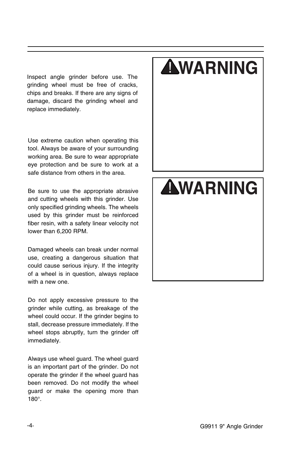 Operations, Before you begin using your tool | Grizzly Model G9911 User Manual | Page 6 / 10