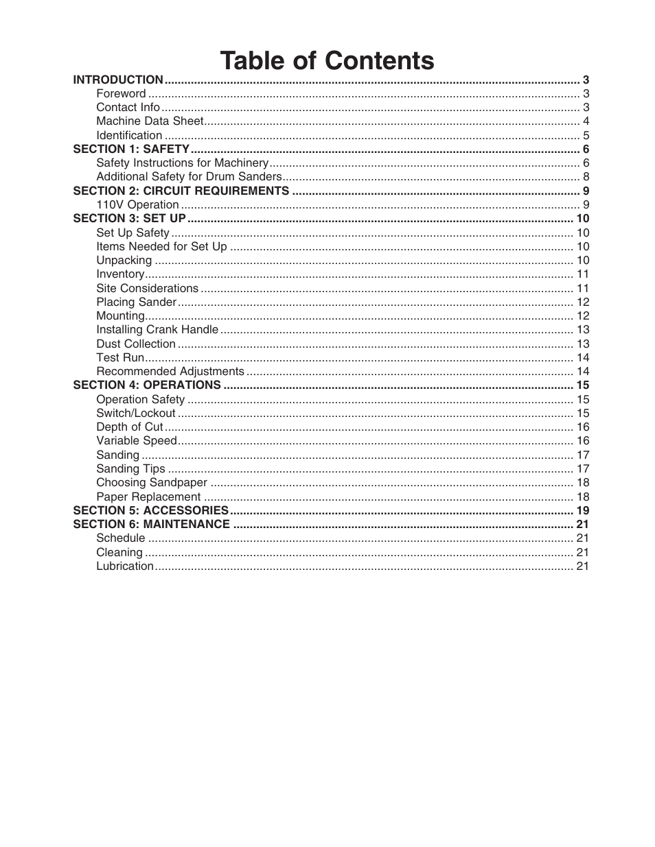 Grizzly G0459 User Manual | Page 3 / 52
