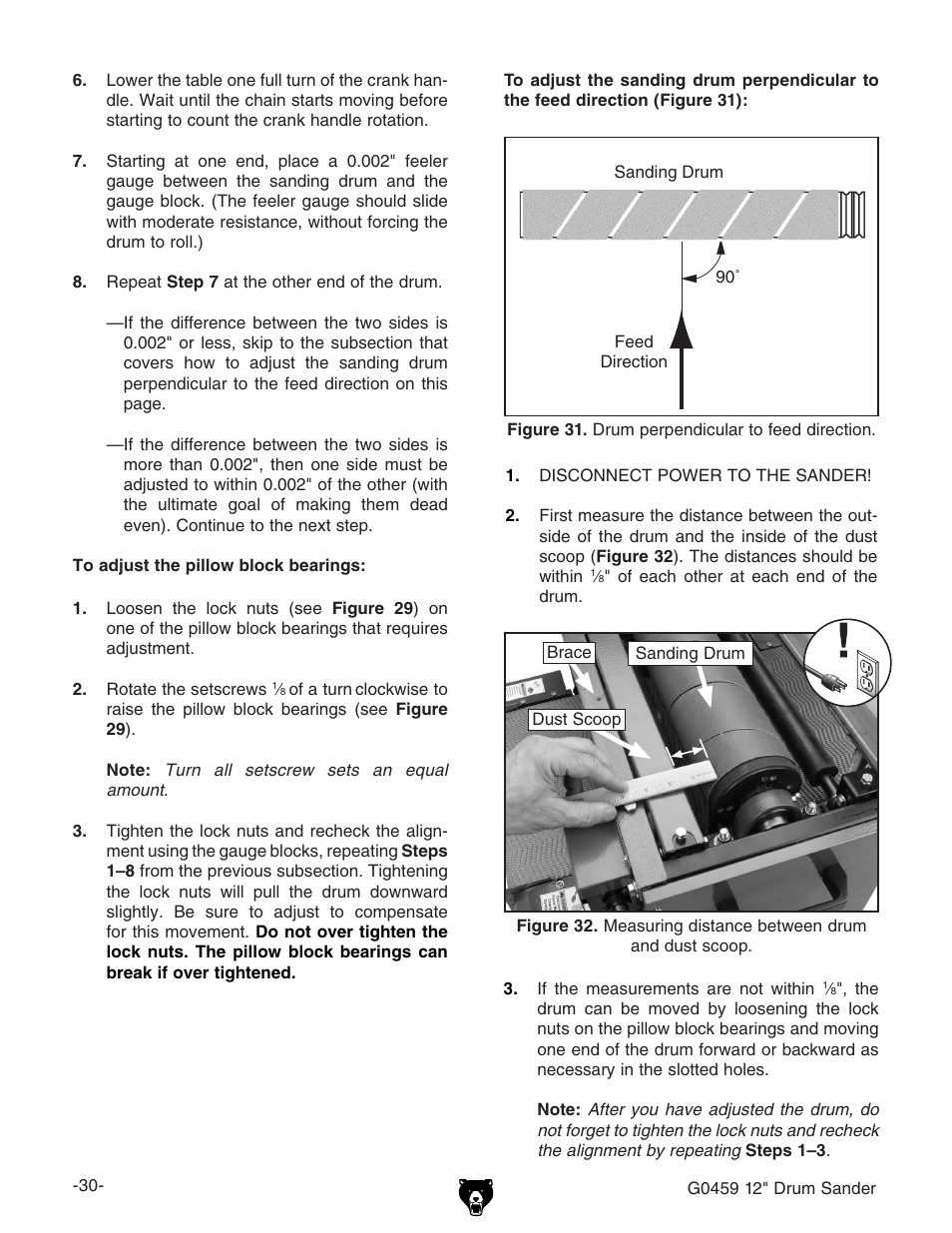 Grizzly G0459 User Manual | Page 32 / 52