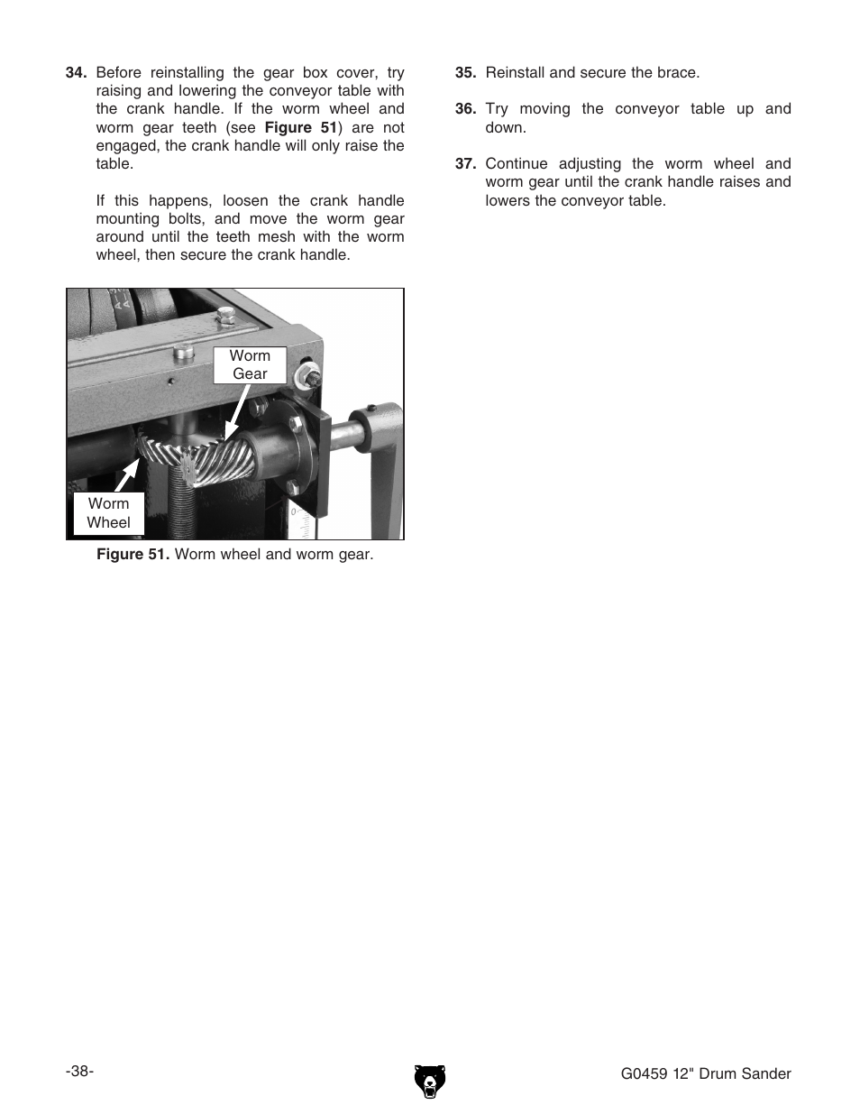 Grizzly G0459 User Manual | Page 40 / 52