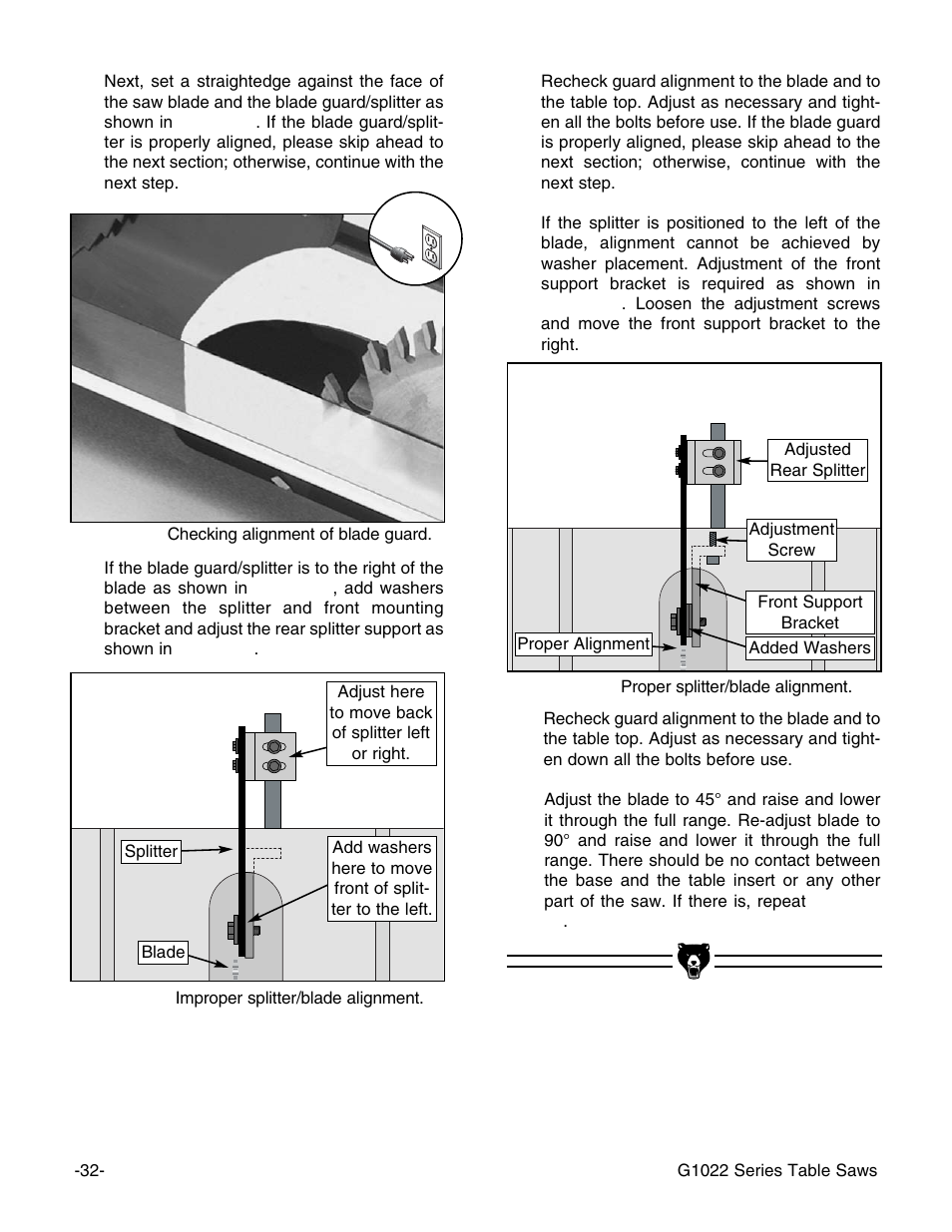 Grizzly & G1022PROZX User Manual | Page 34 / 84