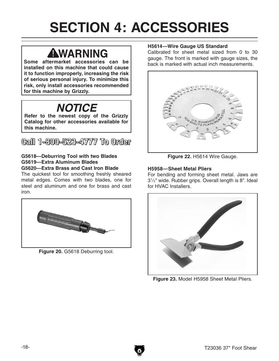 Notice | Grizzly FOOT SHEAR T23036 User Manual | Page 20 / 32