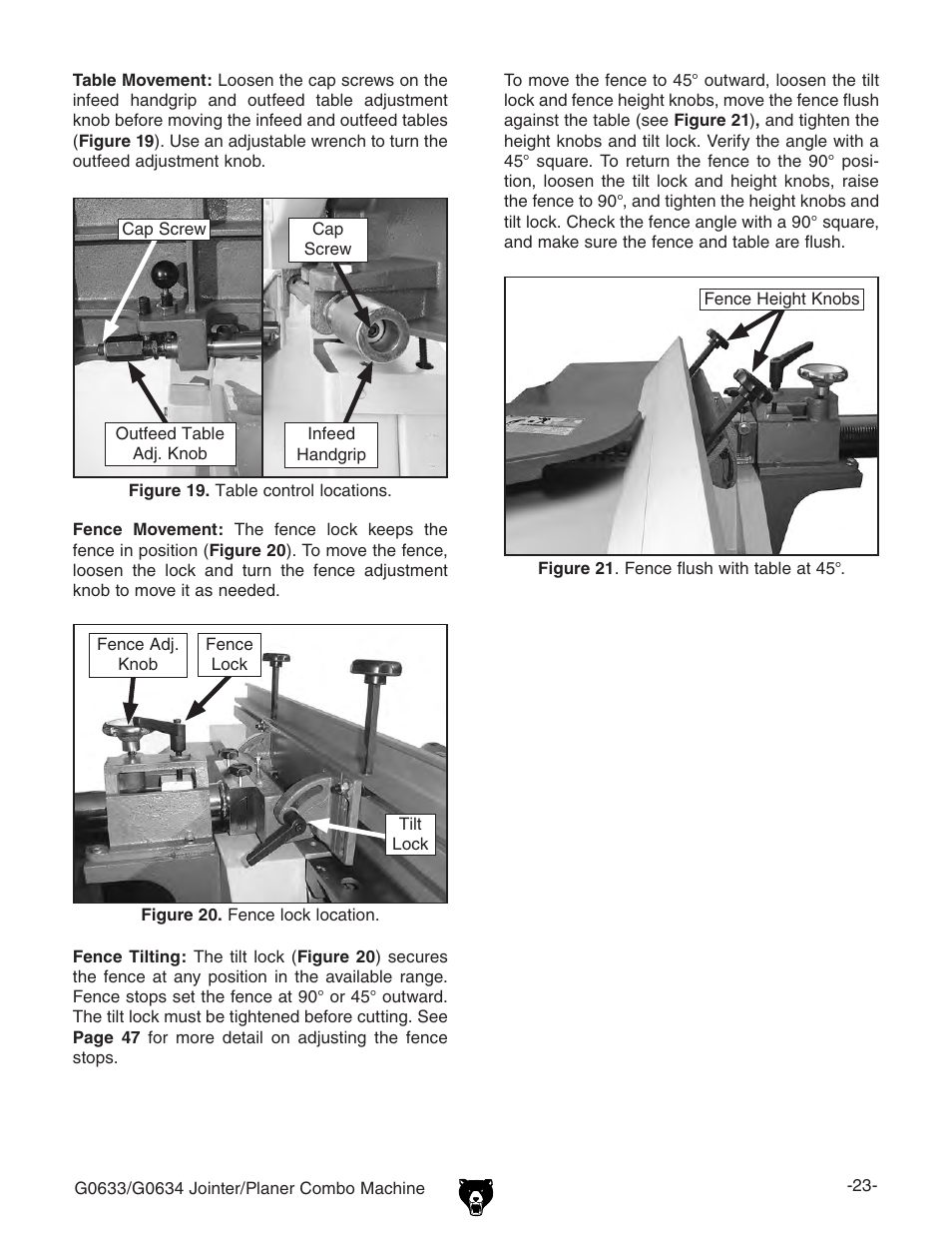 Grizzly Jointer/ G0634Z User Manual | Page 41 / 88
