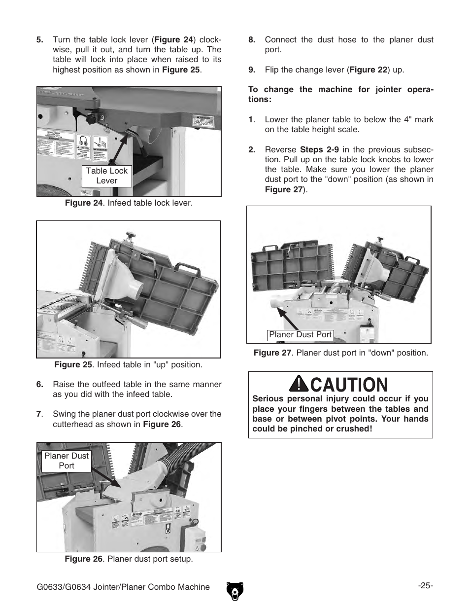 Grizzly Jointer/ G0634Z User Manual | Page 43 / 88