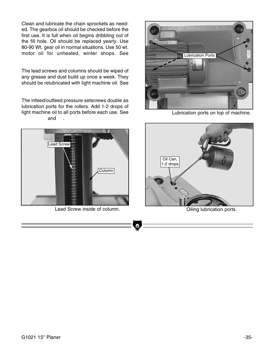 Grizzly G1021 User Manual | Page 35 / 45