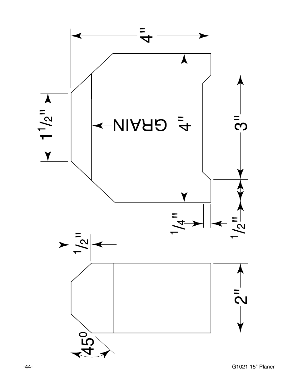 Grizzly G1021 User Manual | Page 44 / 45