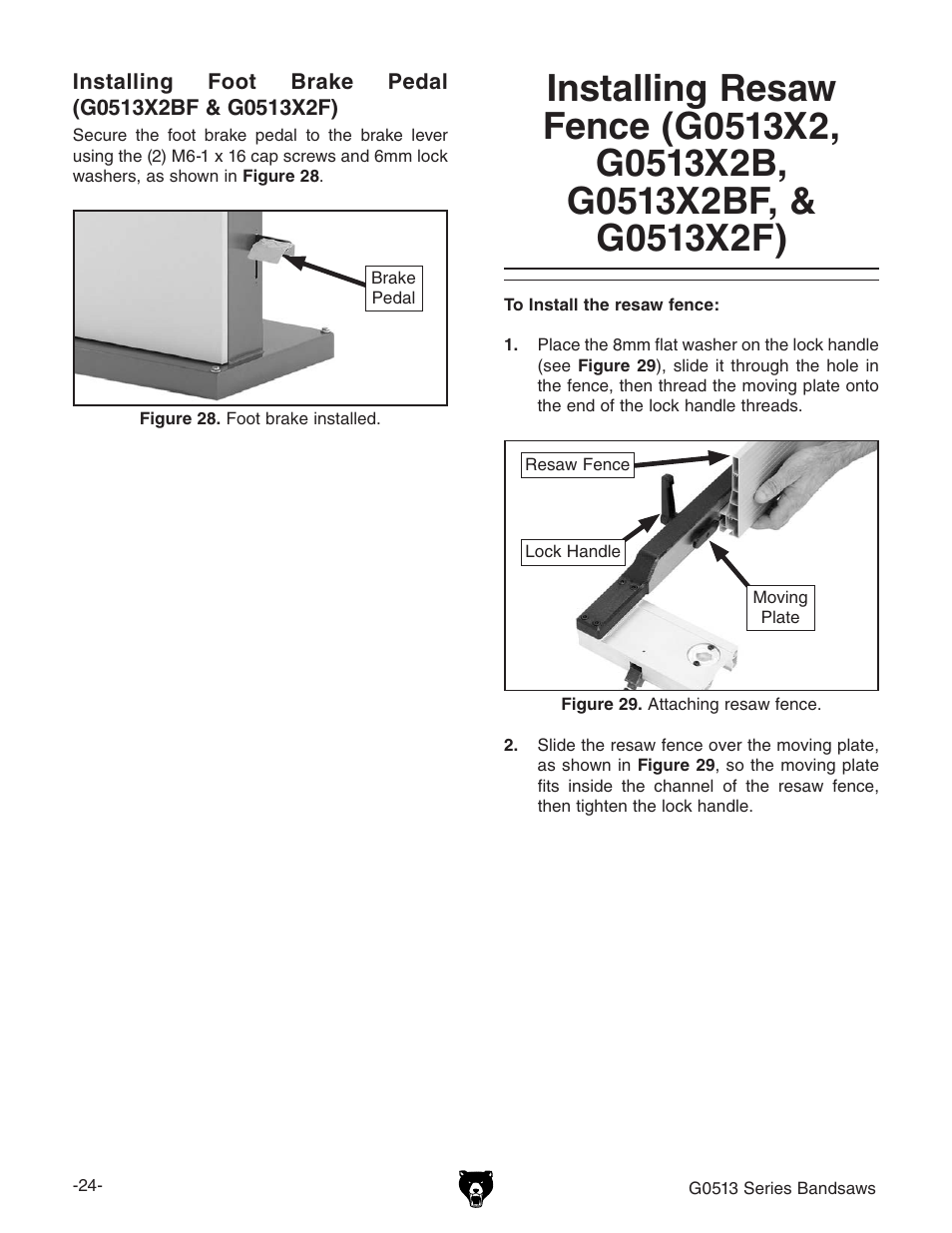 Grizzly G0513X2B User Manual | Page 26 / 108