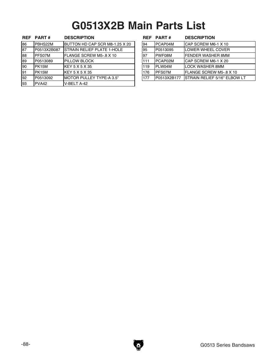 Grizzly G0513X2B User Manual | Page 90 / 108