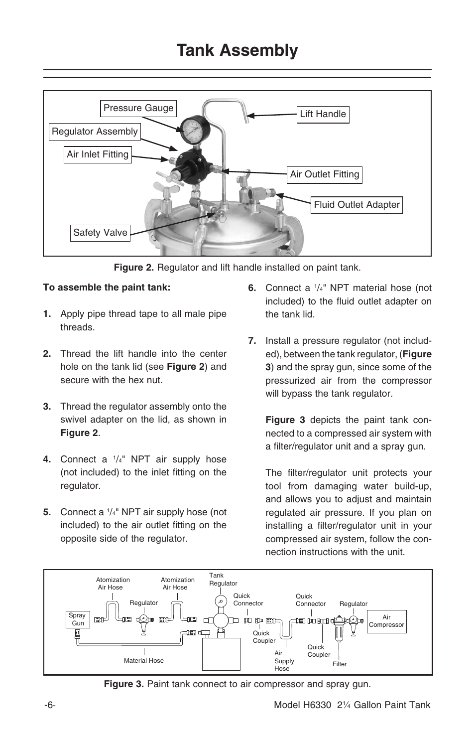 Tank assembly | Grizzly 2 1/4 Gallon Paint Tank H6330 User Manual | Page 8 / 16